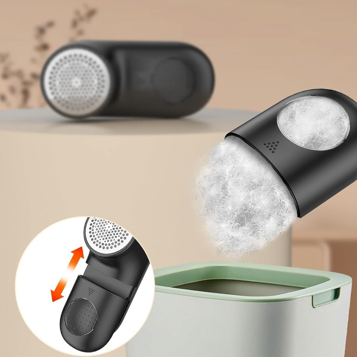 Black Electric Fabric Shaver - USB Rechargeable