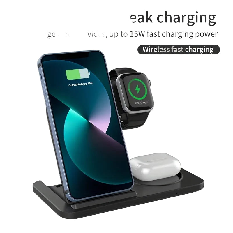 3-in-1 Fast Wireless Charger for iPhone & Apple Devices